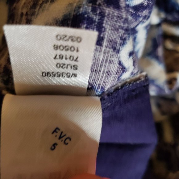 Loft Size L Linen Blend Wide Leg cropped Pants Batik Print Summer Boho Nautical - Picture 6 of 6